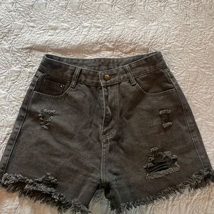 Shein High-waisted Black Jean Shorts